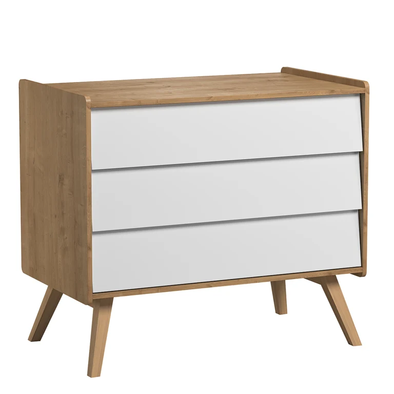 Lit bébé évolutif et Commode à langer Vox Vintage Bois Blanc