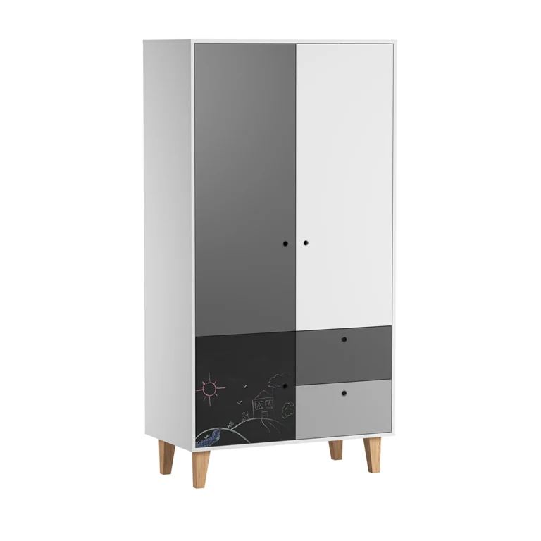 Chambre complète lit bébé évolutif - commode à langer - armoire Vox Concept Noir