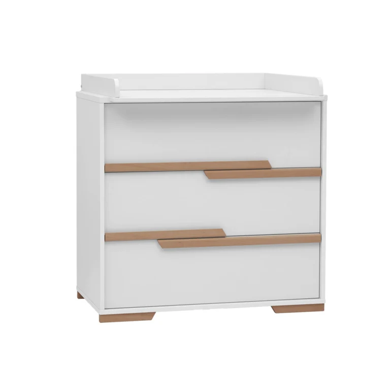 Chambre complète lit bébé évolutif - commode à langer - armoire Pinio Snap Blanc et bois