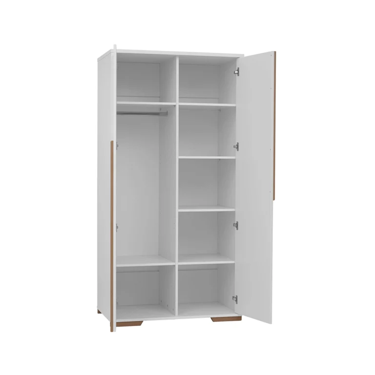 Chambre complète lit bébé évolutif - commode à langer - armoire Pinio Snap Blanc et bois