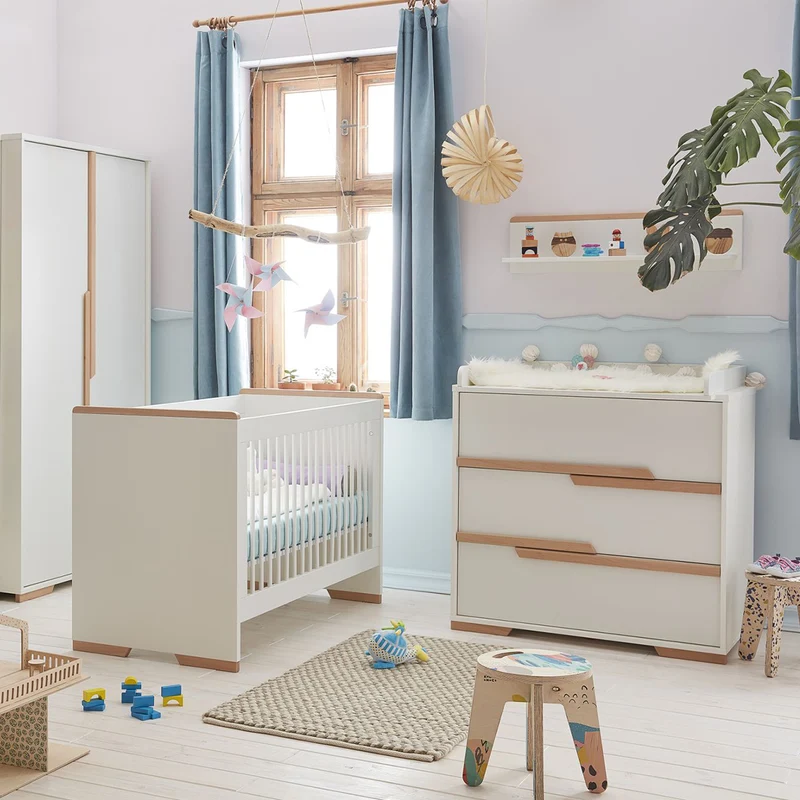 Commode 3 tiroirs et Armoire Pinio Snap Blanc et bois