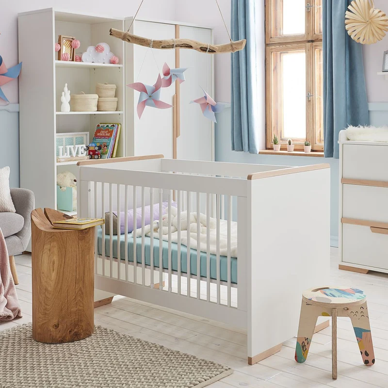 Lit bébé évolutif et Armoire Pinio Snap Blanc et bois