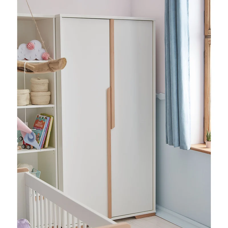 Lit bébé évolutif et Armoire Pinio Snap Blanc et bois