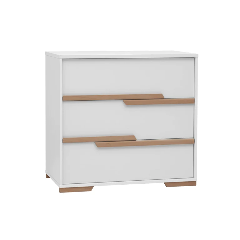 Lit bébé évolutif et commode à langer Pinio Snap Blanc et bois