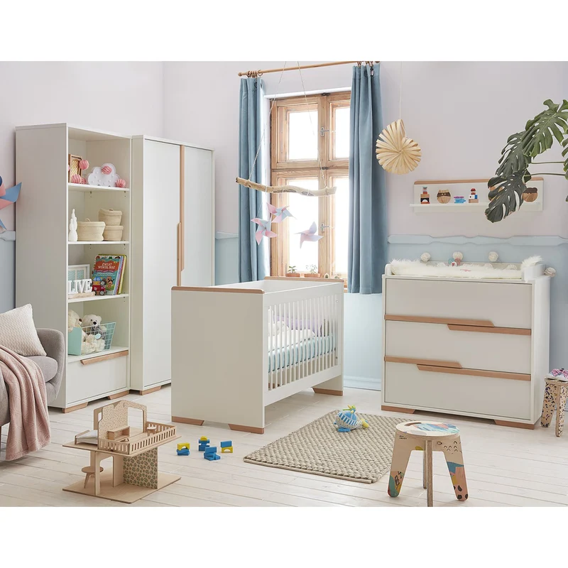 Lit bébé et Armoire Pinio Snap Blanc et bois