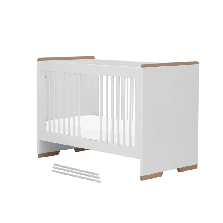 Lit bébé et commode à langer Pinio Snap Blanc et bois