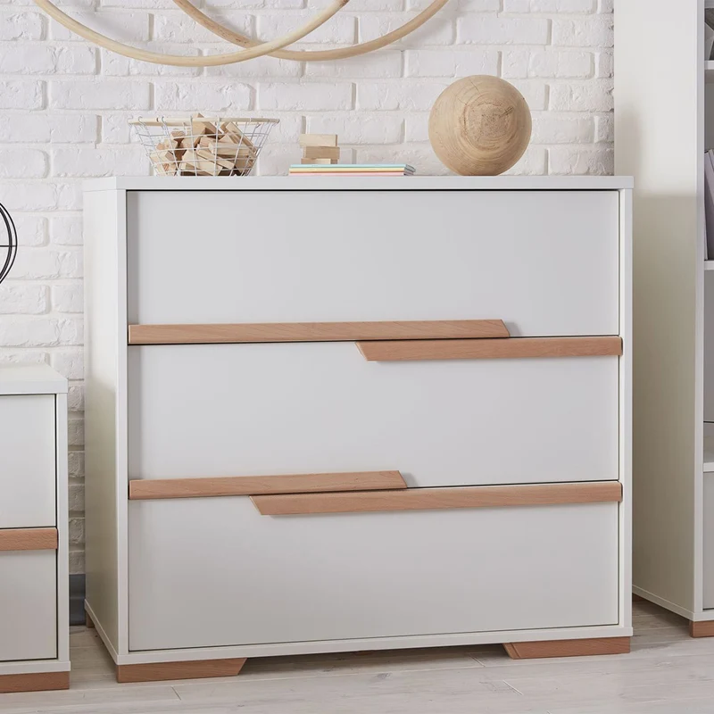 Lit bébé et commode à langer Pinio Snap Blanc et bois