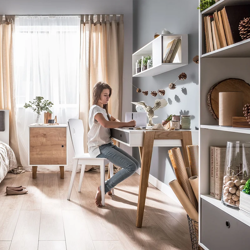 Bureau 2 tiroirs Vox Concept Gris