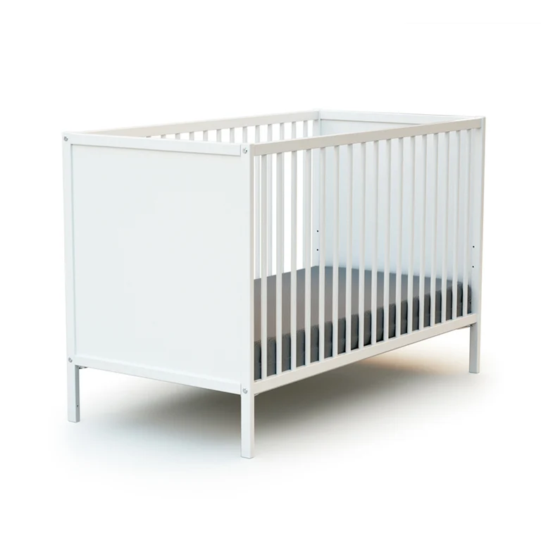 Lit bébé 60x120 et commode 3 tiroirs avec plan à langer AT4 Webaby Blanc