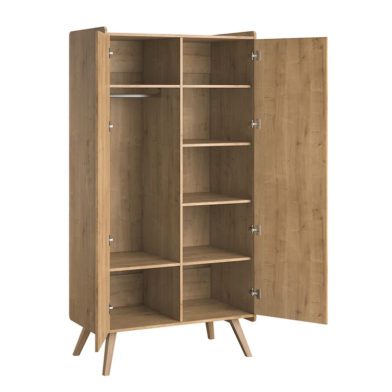 Commode 3 tiroirs et armoire 2 portes Vox Vintage Bois Blanc