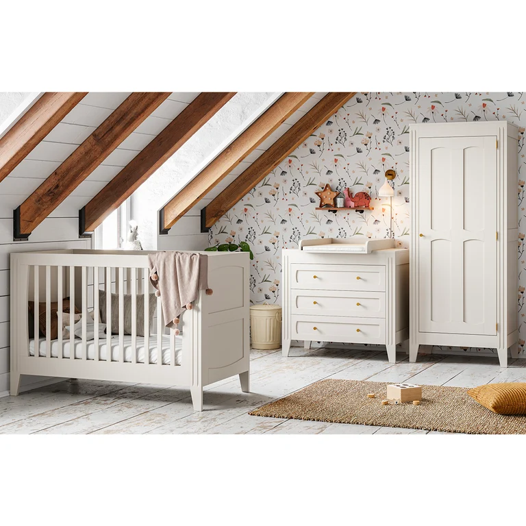 Commode 3 tiroirs et armoire 1 porte Vox Milenne Blanc