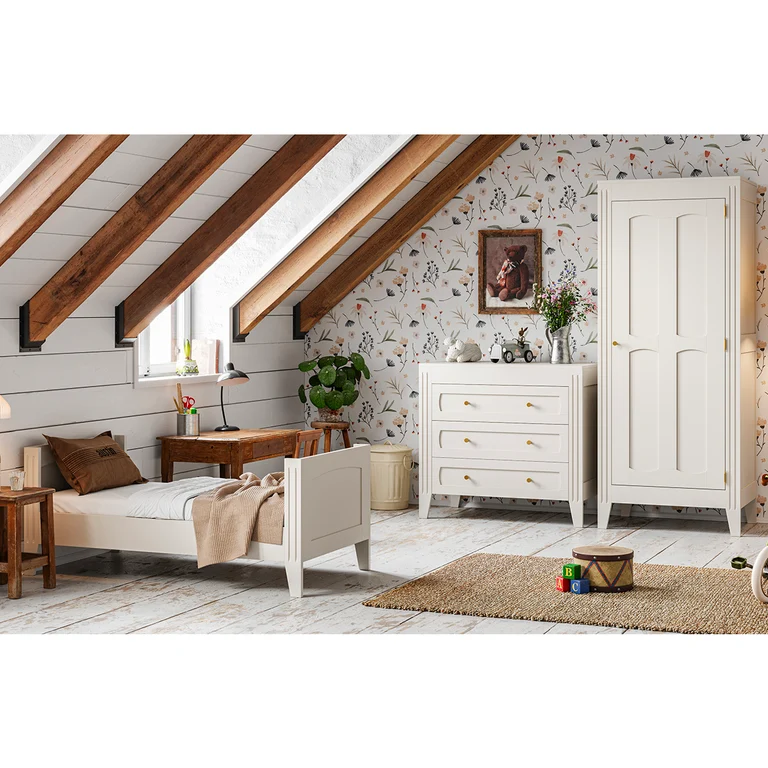 Commode 3 tiroirs et armoire 1 porte Vox Milenne Blanc