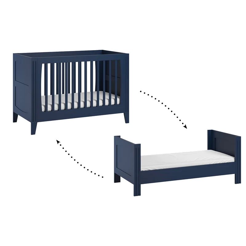 Lit bébé évolutif et armoire 1 porte Vox Milenne Bleu