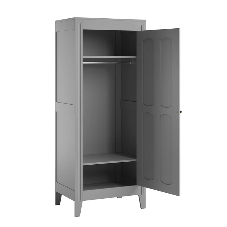 Chambre complète lit bébé évolutif commode à langer et armoire 1 porte Vox Milenne Gris