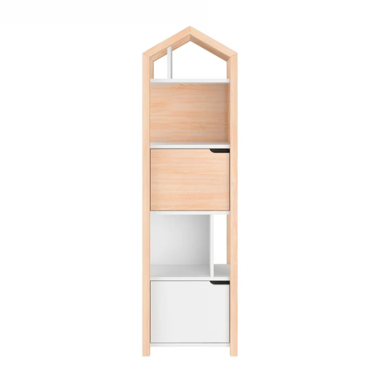 Bibliothèque maison Bellamy Joey Bois et blanc
