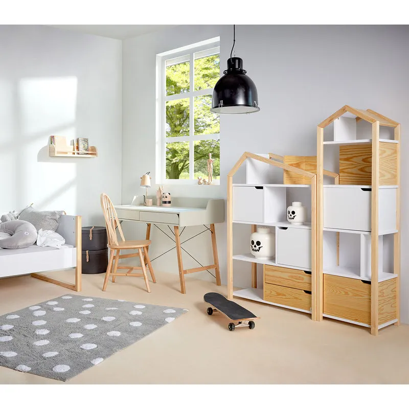 Bibliothèque maison Bellamy Joey Bois et blanc