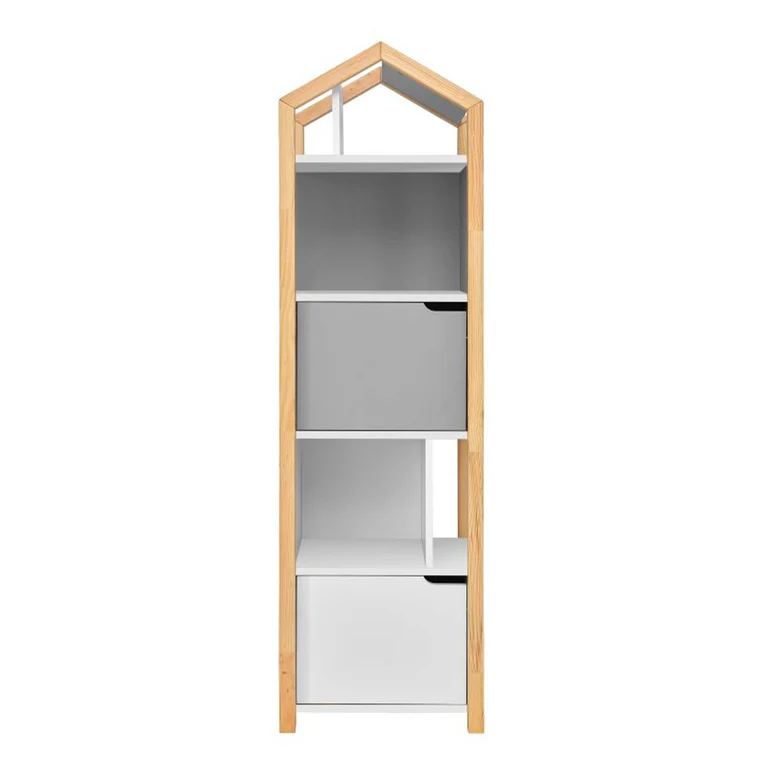 Bibliothèque maison Bellamy Joey Gris et blanc
