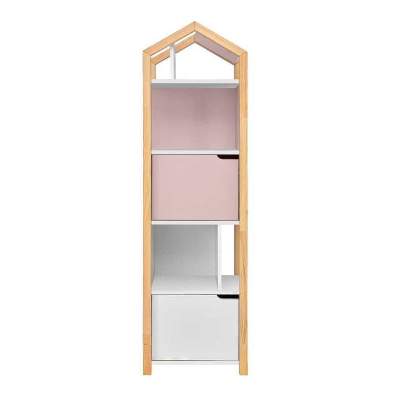 Bibliothèque maison Bellamy Joey Rose et blanc