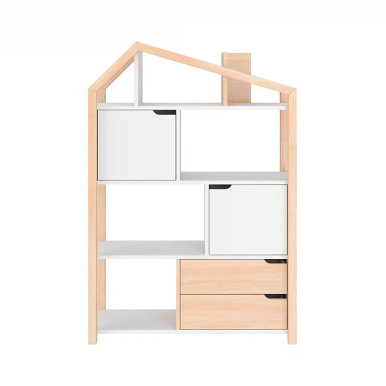 Bibliothèque maison Bellamy Phoebe Bois et blanc