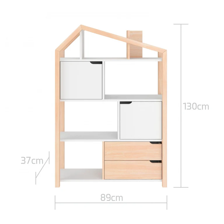 Bibliothèque maison Bellamy Phoebe Bois et blanc