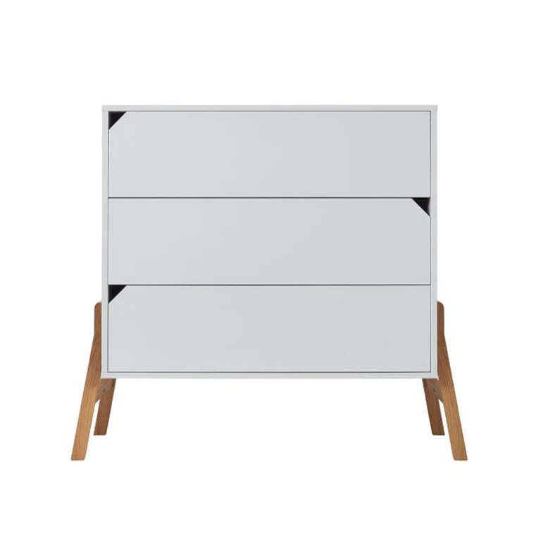Commode 3 tiroirs et armoire 2 portes Bellamy Lotta Blanc