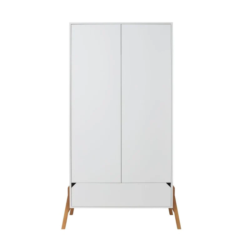 Lit évolutif 70x140 et armoire 2 portes Bellamy Lotta Blanc