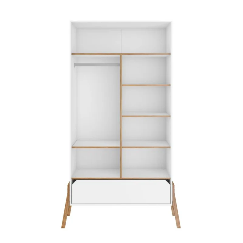 Chambre complète lit évolutif 70x140 commode à langer et armoire 2 portes Bellamy Lotta Blanc