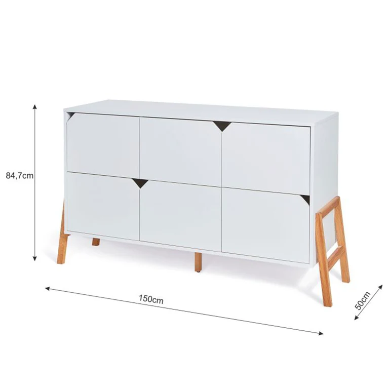 Lit évolutif 70x140 et commode 6 tiroirs Bellamy Lotta Blanc
