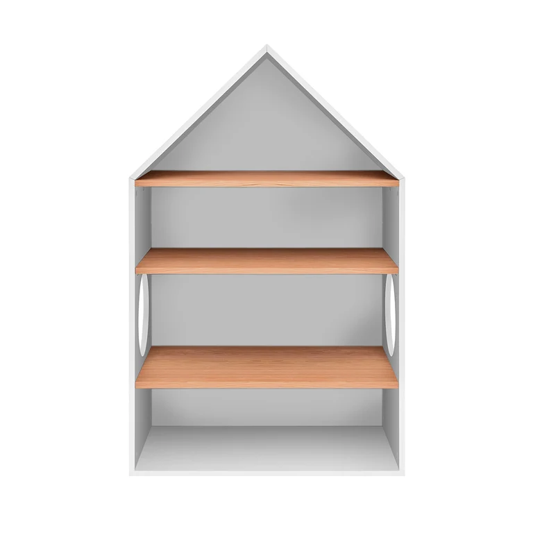 Bibliothèque et tête de lit Maison Bellamy Nomi Blanc et bois