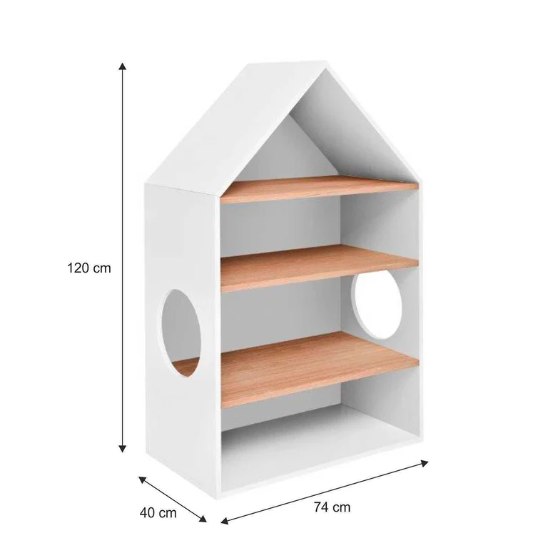 Bibliothèque et tête de lit Maison Bellamy Nomi Blanc et bois