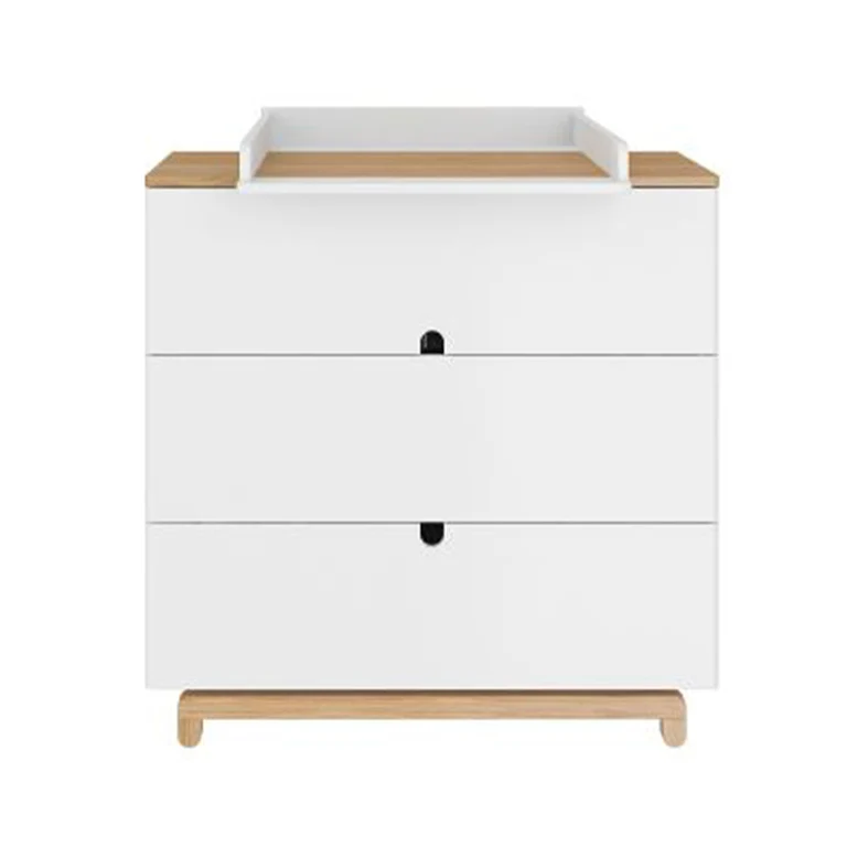 Chambre complète lit évolutif 70x140 commode à langer et armoire 2 portes Bellamy Nomi Blanc et bois