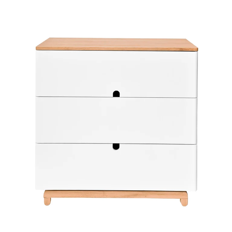 Commode 3 tiroirs et armoire 2 portes Bellamy Nomi Blanc et bois