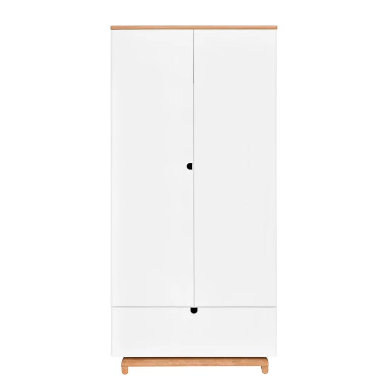 Commode 3 tiroirs et armoire 2 portes Bellamy Nomi Blanc et bois