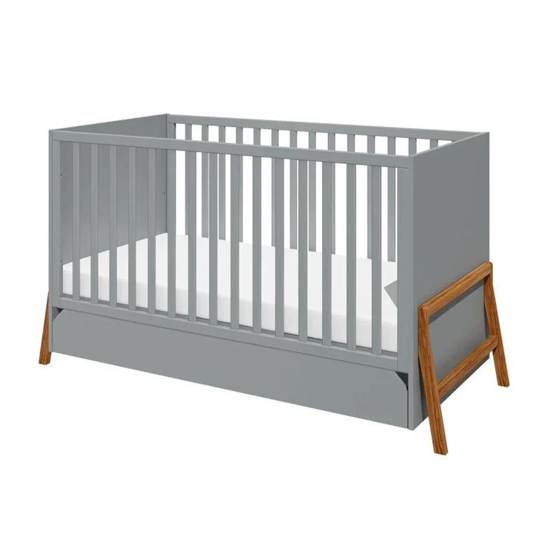 Lit évolutif 70x140 tiroir inclus Bellamy Lotta Gris