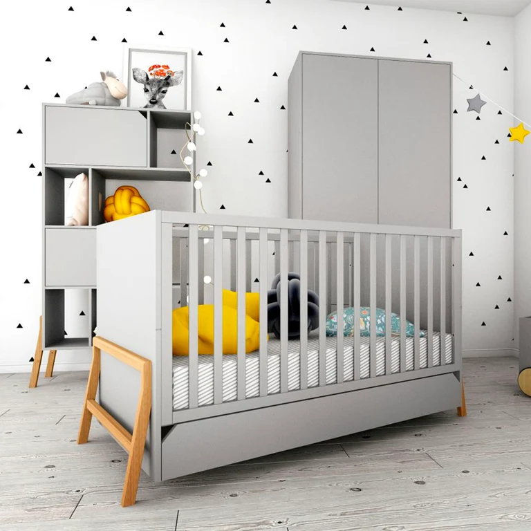 Lit évolutif 70x140 tiroir inclus Bellamy Lotta Gris