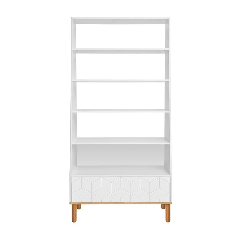 Bibliothèque Bellamy Toteme Cube Blanc et bois