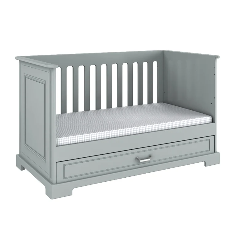 Chambre complète lit évolutif 70x140 commode à langer et armoire 2 portes Bellamy Ines Gris