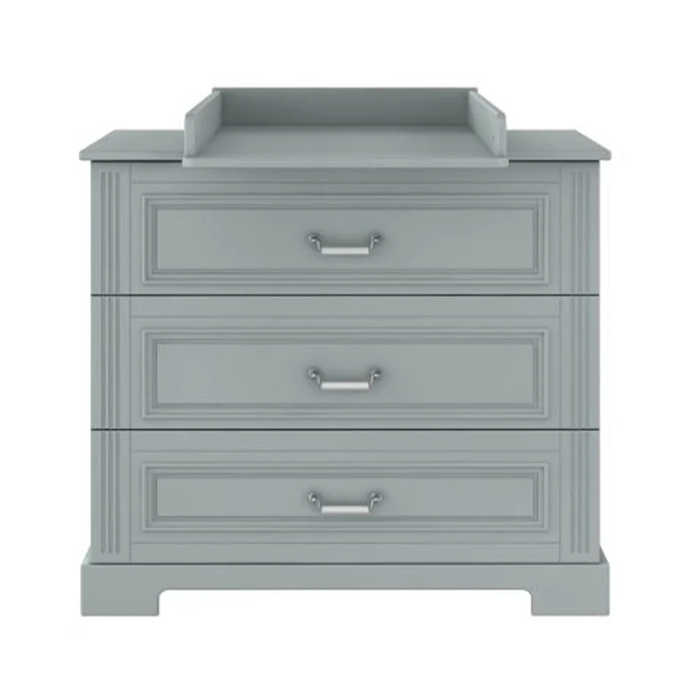 Chambre complète lit évolutif 70x140 commode à langer et armoire 2 portes Bellamy Ines Gris
