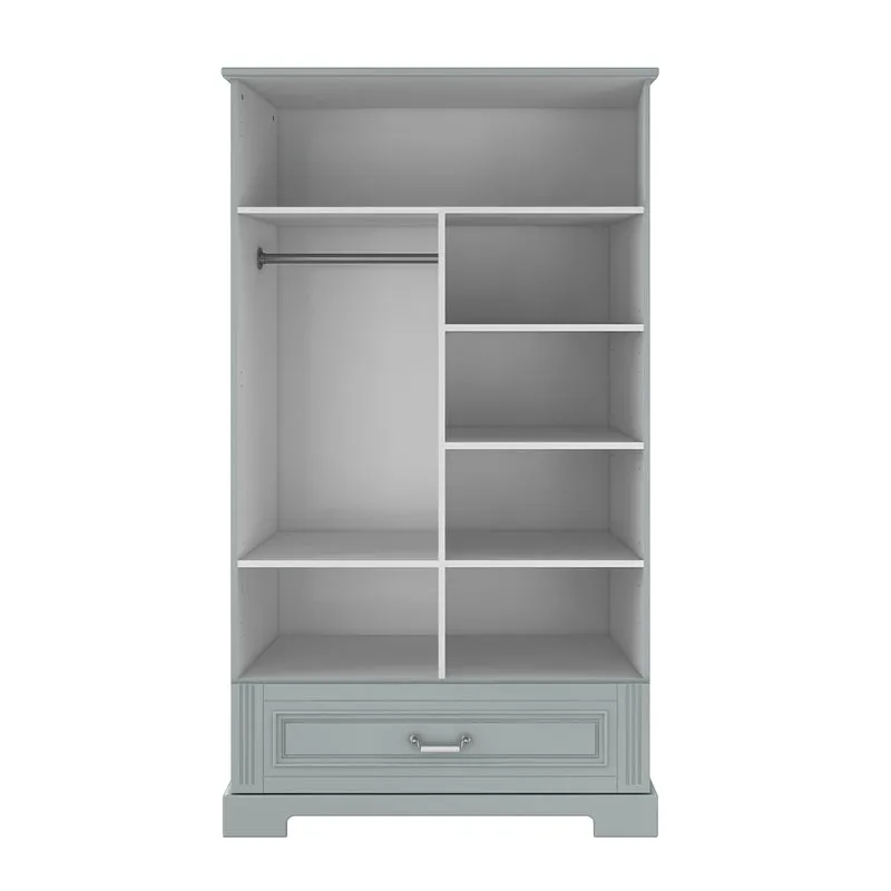 Chambre complète lit évolutif 70x140 commode à langer et armoire 2 portes Bellamy Ines Gris