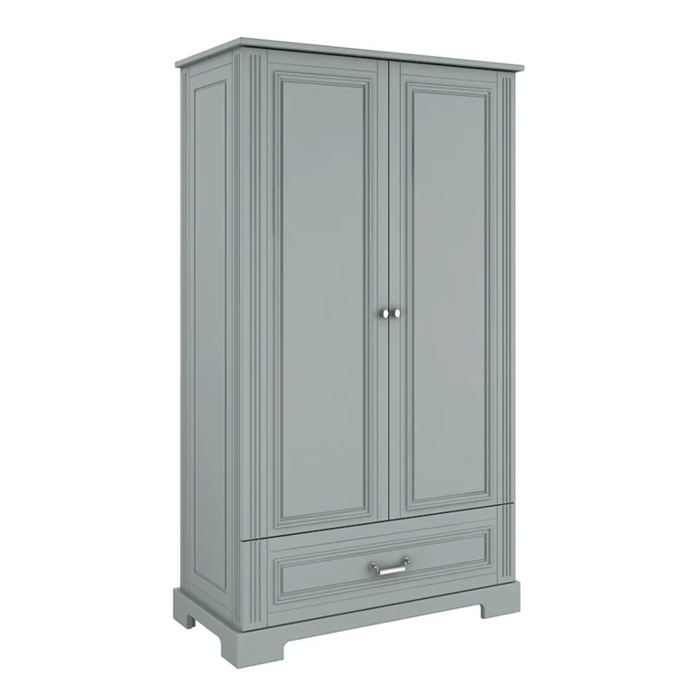 Commode 3 tiroirs et armoire 2 portes Bellamy Ines Gris