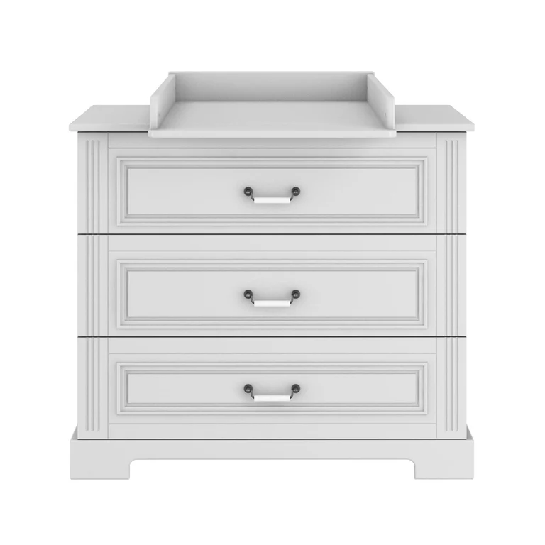 Chambre complète lit évolutif 70x140 commode à langer et armoire 2 portes Bellamy Ines Blanc
