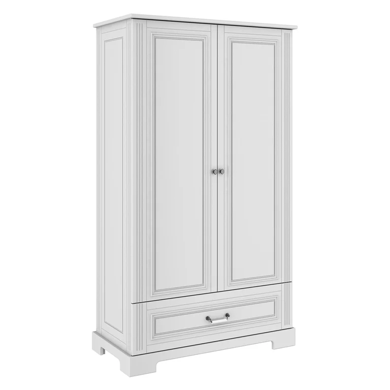 Chambre complète lit évolutif 70x140 commode à langer et armoire 2 portes Bellamy Ines Blanc