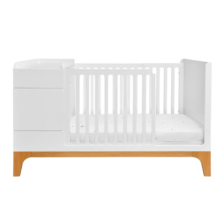 Lit combiné évolutif 70x120 en 70x160 Bellamy UP Blanc et bois