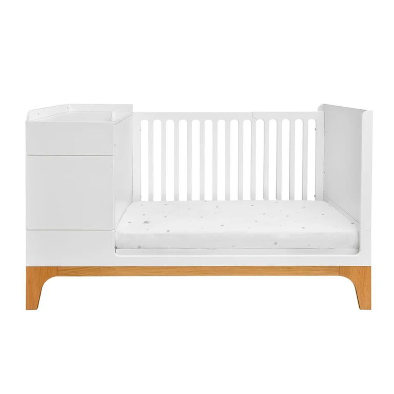 Lit combiné évolutif 70x120 en 70x160 Bellamy UP Blanc et bois