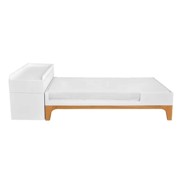 Lit combiné évolutif 70x120 en 70x160 Bellamy UP Blanc et bois