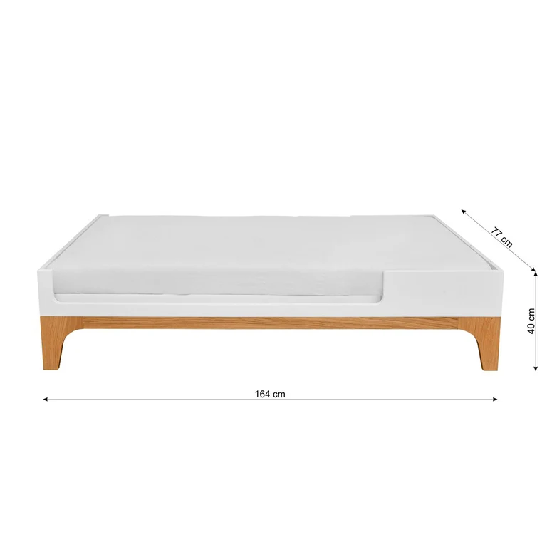Lit combiné évolutif 70x120 en 70x160 Bellamy UP Blanc et bois