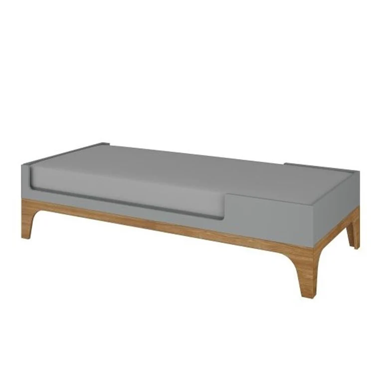 Lit combiné évolutif 70x120 en 70x160 Bellamy UP Gris et bois