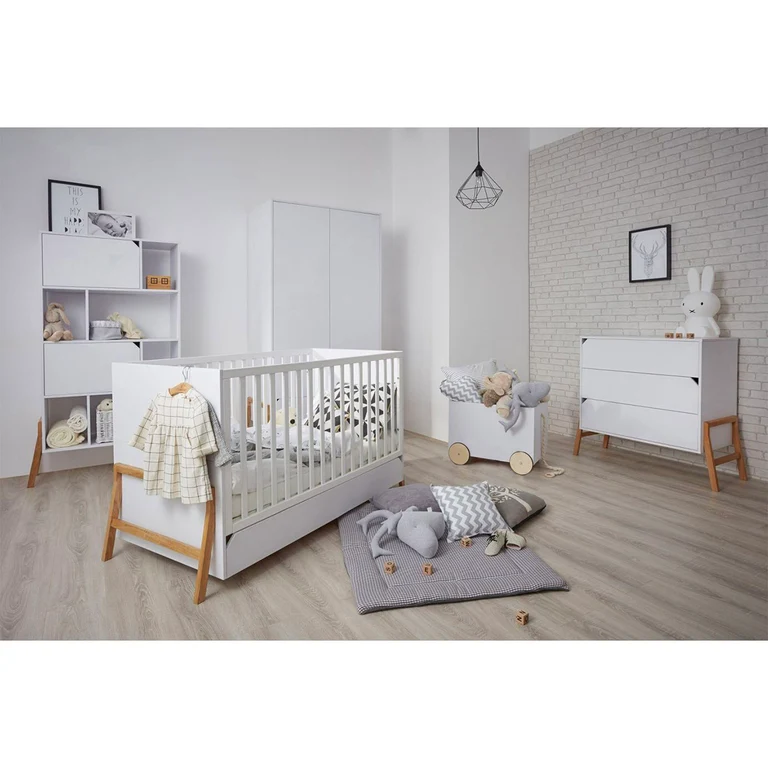 Lit évolutif 70x140 tiroir inclus Bellamy Lotta Blanc