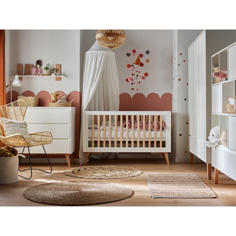 Lit évolutif 70x140 Pinio Swing - Blanc et bois