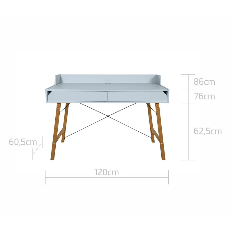 Bureau 2 tiroirs Bellamy Lotta - Bleu